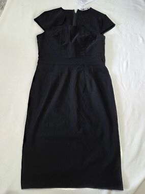 Grace Karin Black Cap-Sleeve Midi Dress